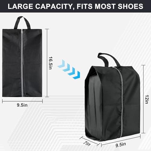 Shoe Bags for Travel, 4 Pack Extra Durable Travel Shoe Bags for Storage and Packing, Reusable Water-proof Shoe Bag with Smooth Zipper, Portable Travel Essentials, White, Simple — view 2