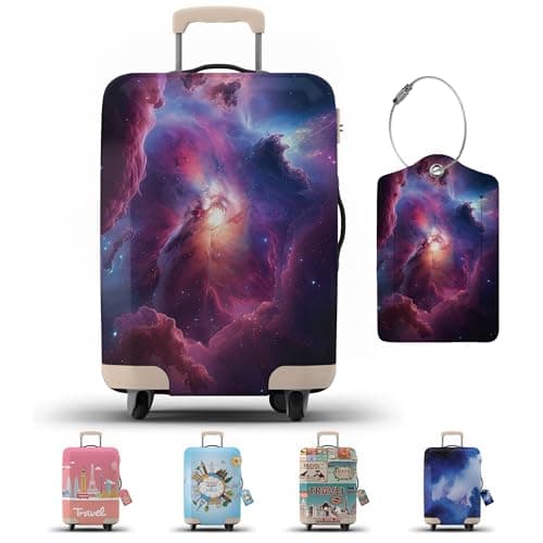 Suitcase Cover with Luggage Tag, Suitcase Protector Cover with Zipper