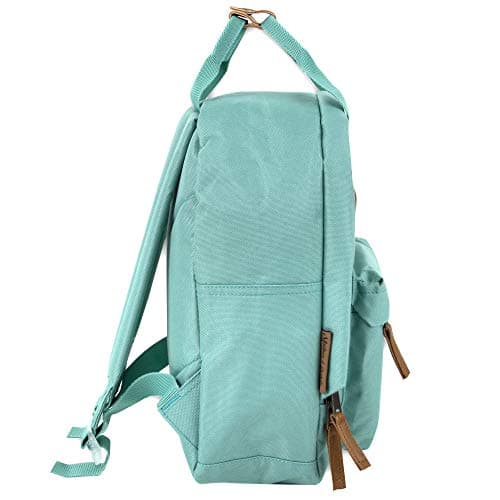 MADISON & DAKOTA Canvas Mini Backpack for Everyday & Day Pack Rucksack in Solid Color Blocks, Green, S, Traveling — view 5