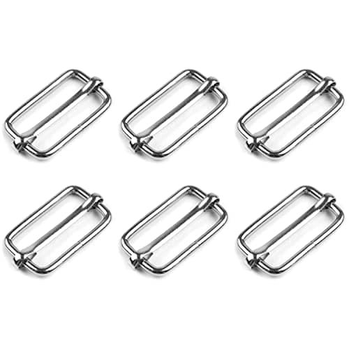 SolaDirect 6 Pcs Buckles Set for 40 mm / 1.57" Webbing Strap, 6 x Triglide Sliders, Metal, Silver, Bag Making, Accessories, Straps, DIY, Crafts — view 4
