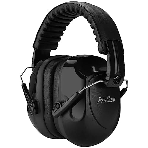 ProCase Ear Defenders Adults, NRR 28dB Noise Cancelling Headphones for Autism Kids Children, Hearing Protection Earmuffs, Sensory Headphones for Shooting Construction Mowing -Black