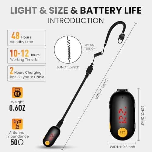 Super Mini Walkie Talkies, Portable Two-Way Radios for Restaurants, Outdoor Sports, Retail Stores, Hospital & Travel – 3 Pack — view 2