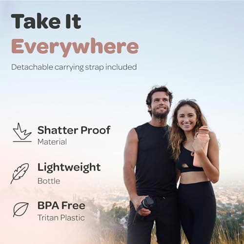 Hydracy Motivational Water Bottle with Time Marker & Fruit Infuser 1 L — view 4