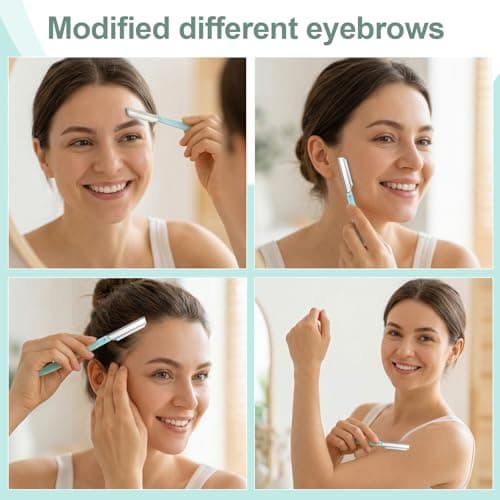 Lanjue 8 Pcs Eyebrow Razor, Dermaplaning Face Blades, Hair Remover, Green — view 6