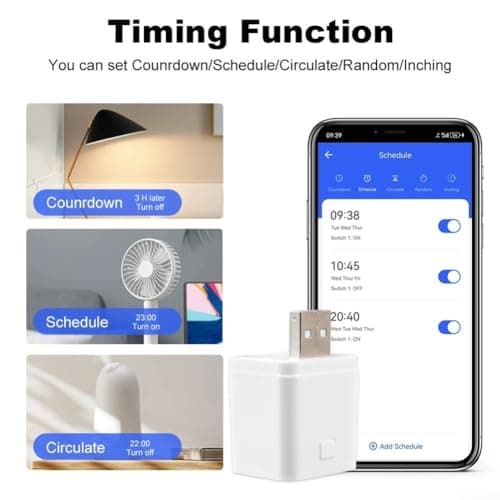 LVYXON Smart USB Adapter Switch 1-3 Gang for Tuya for Zigbee Power Adapter with App Remote Control and Voice Control for Alexa Home Automation(1 Gang) — view 4