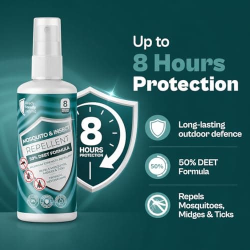 Mosquito & Insect Repellent Spray (Pack of 2) | Maximum Strength 50% DEET Formula | 8 Hours | Repels Midges & Ticks, Long-Lasting Protection Up to 8 Hours, Ideal for Tropical Travel — view 6
