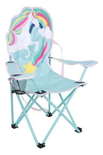 Mountain Warehouse Kids Mini Character Chair - Lightweight Stool, Durable Armchair - For Spring, Summer, Garden & Picnic Turquoise One Size