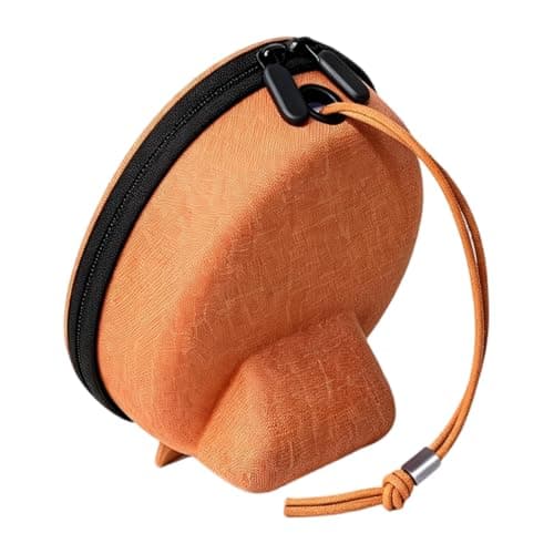CUNZJIA Portable Travel Case, Round Hard Shell, Closure, Wrist Strap Carry, Daily Storage, Bag Companion