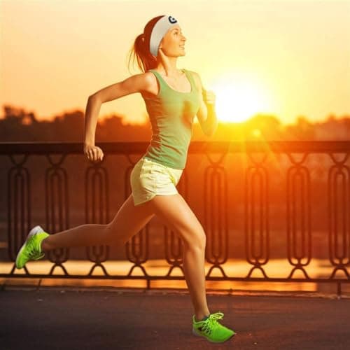ATNKE LED Lighted Headband, USB Rechargeable Running Hat Ultra Bright 4 LED Waterproof Light Lamp Headlamp High Stretch Moisture Wicking Multi-Color/Beige — view 4