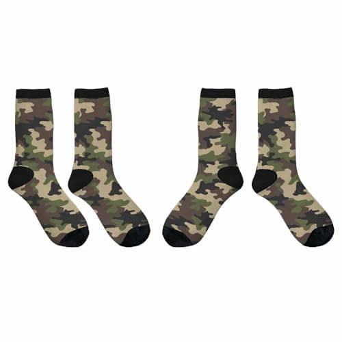 Muntayson Camouflage Texture Athletic Cushioned Crew Socks Cushioned Crew Socks with Arch Compression Secure Fit Women Men — view 5