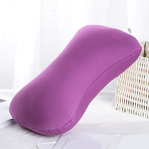 1-Piece Microbead Bone-Shaped Neck Pillow, Soft Ergonomic Support Pillow, Portable Mini Travel Neck Rest for Office, Car, Home, Lavender, 38x20cm — view 5