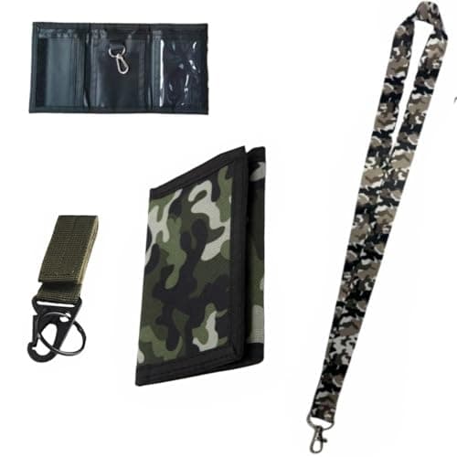 JFangZHZH 3 Pcs Set Wallet,Cartoon Waterproof Wallet,Trifold Wallets with Coin Pocket Zippered,Camouflage Wallet,Camo Purse,Canvas Outdoor Sports Wallet,Travel Document Wallets