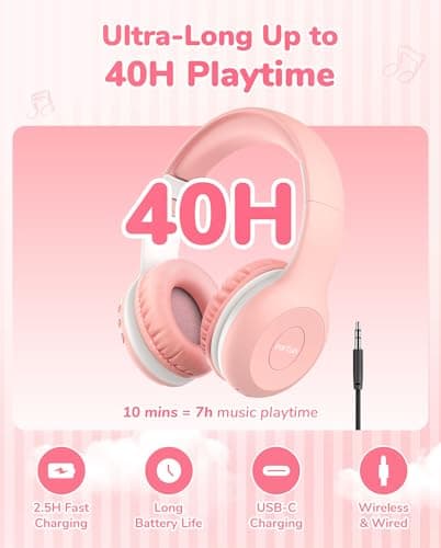 EarFun K2 Kids Headphones Wireless with Mic 45H Playtime, Volume Limit — view 6