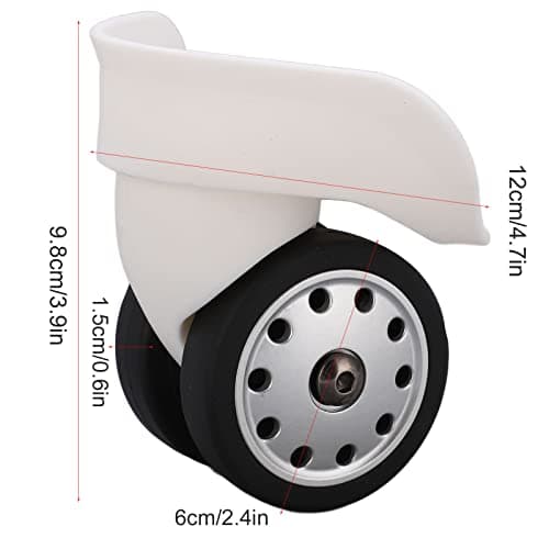 LIZEALUCKY 1 Pair A88 Luggage Caster, Porous Wheel Suitcase Luggage Replacement Casters for Travel Bags Large Size (White) — view 2