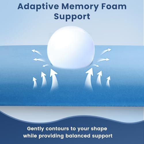 Wuly4ever Ultra Thin Memory Foam Pillow 2.25 inch for Stomach Sleepers, Low Profile Flat Pillow for Minimal Height Support, Slim Pillow With Removable Cooling Cover, 60×40×5.7cm — view 6