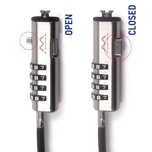 Ewent Security Cable with Combination Lock,Universal Security Cable for Notebooks,Laptops,PCs,Projectors,Tablet and Smartphone,Durable Steel Combination Security Cable with NANO Slots, 1.8 M LongCable — view 3