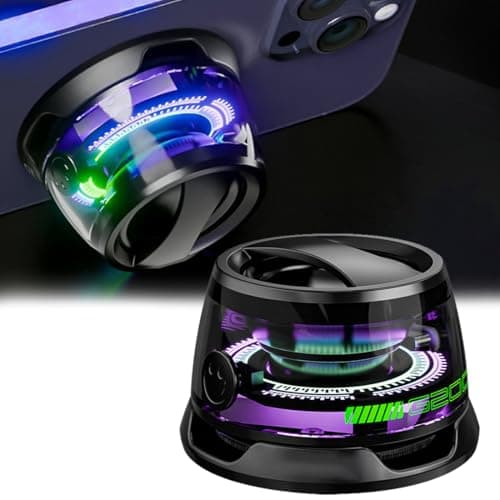 FiTspi Multifunctional Magnetic Bluetooth Speaker, G200 Portable Bluetooth Speaker with Multi-RGB Color Light and Phone Holder for Phones & Metal Surfaces, Ideal for Travel, Equipped with LED