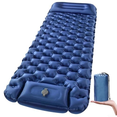 Self Inflating Camping Mattress With Pillow, Lightweight Portable Sleeping padss, Foot Pump In 60S, Connectable For Couples, Hiking Travel(Pine green) — view 2