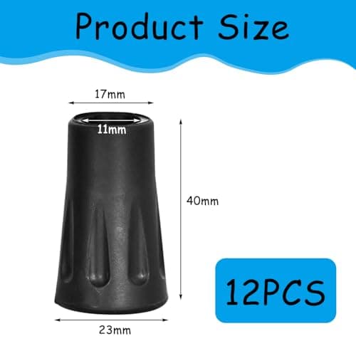 Xynovate Heavy Duty Walking Stick Tips, Walking Pole Rubber Tips — view 2