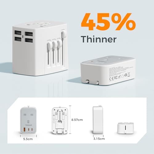 TESSAN UK to Universal Travel Adapter, 1 Pack — view 4