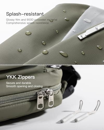 Inateck Sling Bag X, 4L Stylish Crossbody Shoulder Chest Belt Bum Bag with Adjustable Shoulder Strap, Water-Resistant Waist Fanny Pack for Men, Women, Travel, Daily Use, Cycling, Hiking, Olive — view 3