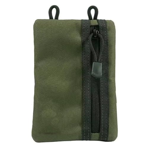 Ieron Small EDC Pocket Pouch,Waxed Canvas EDC Organiser Pouch Small Tool Pouch with 5 Pockets,Small Multi Tool Pocket Organiser for Flashlight Multi Tools Pen Notebook — view 3
