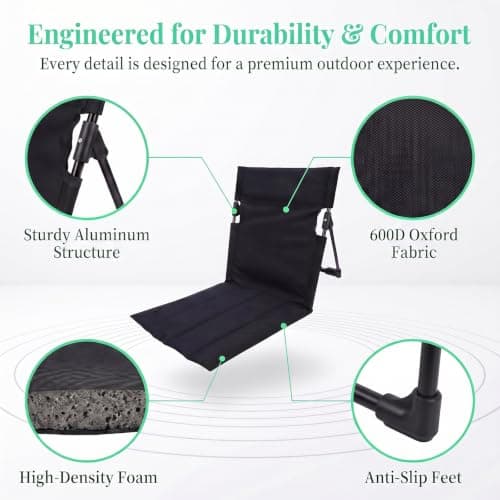 Yexati Folding Beach Seat, Beach Chairr, Lightweight Portable Camp Chair — view 6