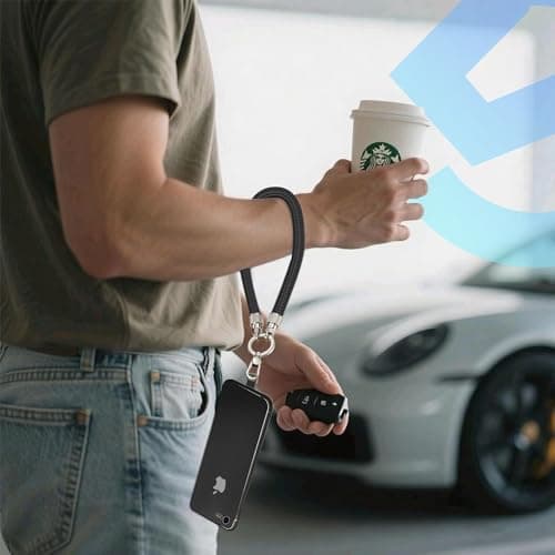 YIMATEECO Cell Phone Lanyard Built-in USB C to USB C Charging Cable, 2 in 1 Phone Wrist Strap Support 65W Fast Charging & Data Transfer, Anti Theft Strap for Travel/Commuting (Couple's Set, 2Pcs) — view 6