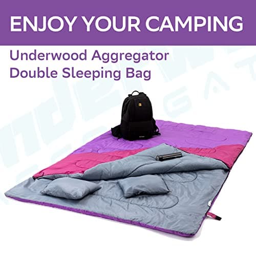 Double Sleeping Bag for Adult and Kids with 2 Pillows for Camping,2.4kg — view 5