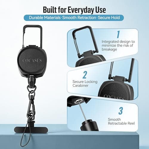 COCASES 2 Pack Retractable Phone Lanyard Anti-Theft Security Key Chain — view 6