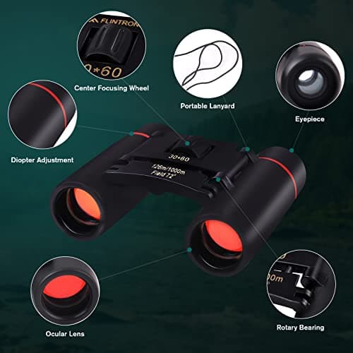 Flintronic 30 x 60 HD Telescope Mini Binoculars Waterproof Portable, Foldable Compact Pocket Size Small and Lightweight for Adults Hunting, Sightseeing, Bird Watching, Hiking, Camping — view 3