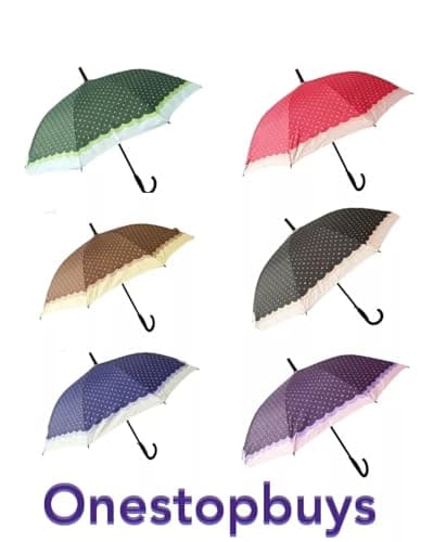 onestopbuys Umbrella Large Automatic Open Water Resistant Golf Umbrella Men Women 10 Ribs (Brown) — view 3