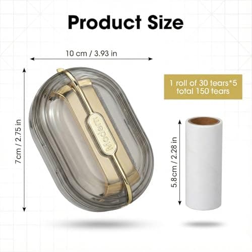 Hopzab Travel Lint Roller Set – Mini Double-Sided Portable Lint Roller with Hand Strap, Reusable Sticky Pet Hair Remover, 5 Refills for Clothes, Sofa, Carpet, and Bags — view 2