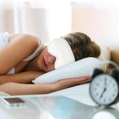 2 Pack Silk Eye Masks for Sleeping, Adjustable Light Blocking Sleep Masks — view 4