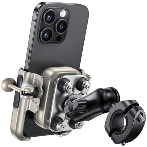 Lamicall Motorbike Phone Holder, [All-Metal] Motorcycle Phone Mount Gold