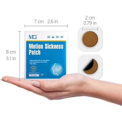 MQ Motion Sickness Patch for Car and Boat Rides, Cruise and Airplane Trips - for Nausea, Dizziness & Vomiting from Seasickness, Fast Acting and No Side Effects (14 Count) — view 6
