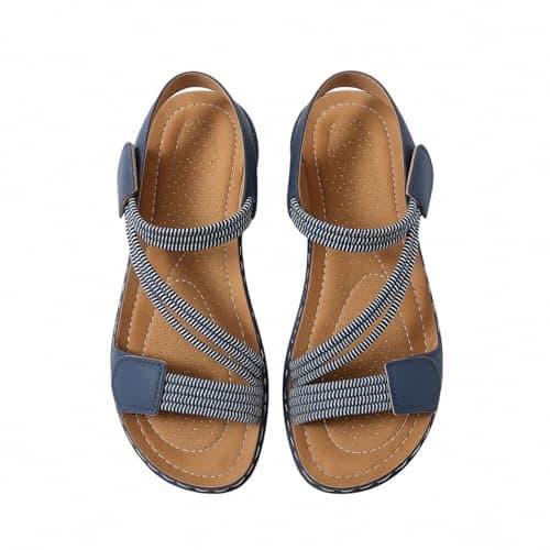 Womens Orthopedic Walking Sandals, Comfortable Lightweight Arch Support Sport Casual Sandals Cross Strap Adjustable Slides for Outdoor Beach Travel Summer Size 6.5 — view 4