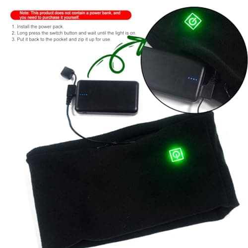 Ggnaxivs Winter Electric Heated Scarf Neck Wrap USB Rechargeable Neck Warmer 3 Speed Adjustment Fleece Scarf for Cycling Skiing — view 5