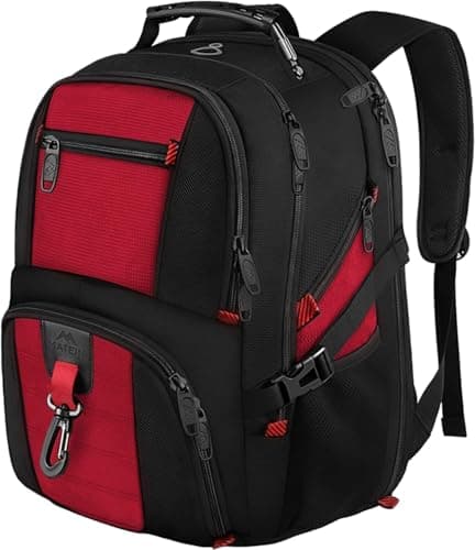 MATEIN 17.3 Inch Large Travel Laptop Backpack, Laptop Bags for School, Red