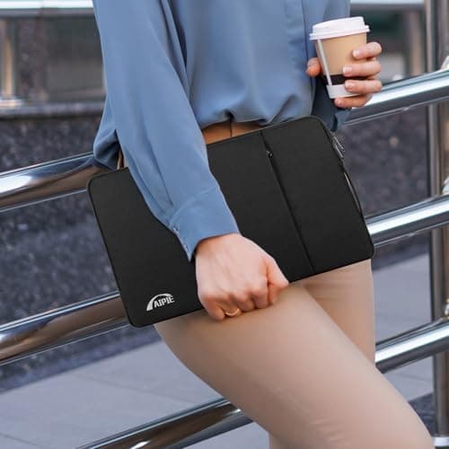 AIPIE Laptop Case 15.6 16 Inch Notebook Sleeve Carrying Case Bump Absorb Briefcase, Horizontal 15.7" x 11.2" Handbag, Compatible with MacBook, Acer, Asus, Dell, PC Cover for Work, Black — view 2