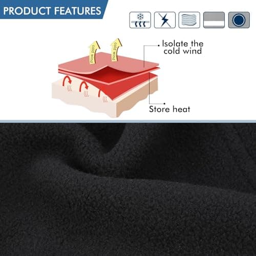 TAGVO Winter Thermal Fleece Balaclavas, Soft & Warm Adjustable Hood Hat Skiing Face Cover Face Mask Neck Warmer Snood Neck Gaiter for Running Skiing Cycling Motorbikes Hiking- Men & Women Wine Red — view 4