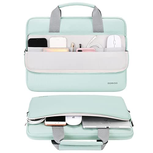 DOMISO 15.6 inch Water-Resistant Laptop Sleeve Bag Carrying Case with Handle for Lenovo Yoga 720 IdeaPad S510 320 ThinkPad T570 E575/HP Envy Pavilion/Dell XPS 15/15.6" Notebooks,Mint Green — view 5