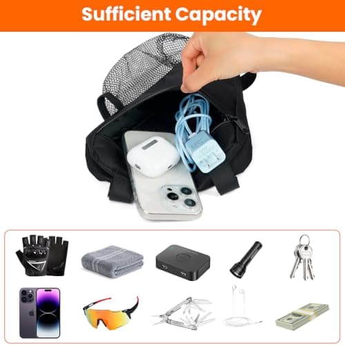 DiULi Bike Frame Bag Large Capacity 20x20x27cm, Waterproof Bicycle Triangle Bag with Mesh Pocket for Water Bottle, Cycling Frame Pack for Mountain Road Bike - Black — view 4
