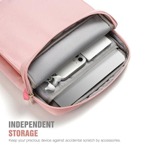TiMOVO Tablet/Laptop Sleeve Bag Carrying Case with Shoulder Strap, 13",Pink — view 6