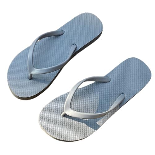 JiaYouLC Unisex Flip Flops Rubber Flatform Beach flipflops Slip-Resistant Flat Flip-Flop for Shower Swimming Pools (Grey-A, Adult, Men, 6, Numeric Range, UK Footwear Size System, 7, Medium)