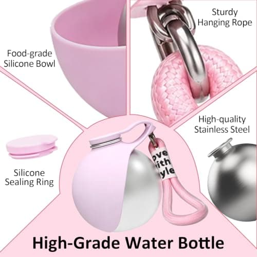 2-in-1 Portable Dog Water Bottle, 285ml Stainless Steel Pet Travel Bottle — view 5