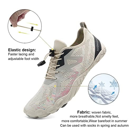 Barefoot Shoes Men Women Water Shoes Wide Lightweight Walking Shoes(A Beige,5UK) — view 2