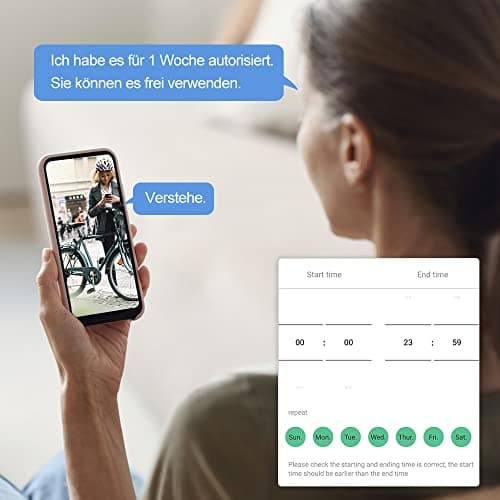 Digital Cable Lock eLinkSmart Bicycle Lock Fingerprint/Phone App, 150cm Long Keyless Steel Cable Lock for Bike, Electric Bike, Scooter, Motorcycle, Door, Waterproof, Remote Authorized, Blue — view 3