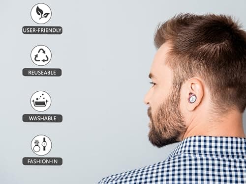 Reusable Ear Plugs for Sleep - Noise Cancelling, Snoring, Travel, and Concerts | 25dB Hearing Protection with Noise Reduction | Comes with 8 Ear Tips and XS/S/M/L - Black (Rose Gold) — view 3