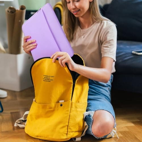 HEDUGO Laptop Sleeve Bag Compatible with 15.6 inches HP Dell Asus Lenovo Notebook Case with Zipper Accessory Pocket Padded Computer Pouch Cover Shockproof Protective for 15.6” Laptop,Purple — view 6